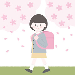 ランドセルを背負った女の子
