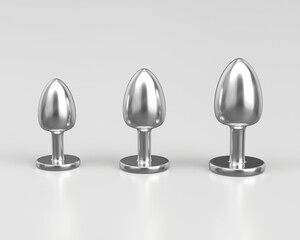 Different size anal plugs. Sex toys