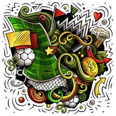 Cartoon vector doodles Football illustration
