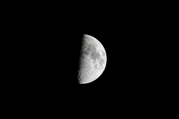 54% waxing gibbous moon over London, UK