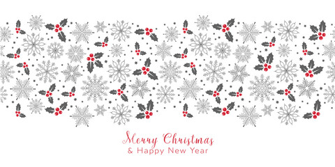 Holidays cards with Christmas motif, snowflakes, gold ornament snow frames and  green background. Winter vector set templates