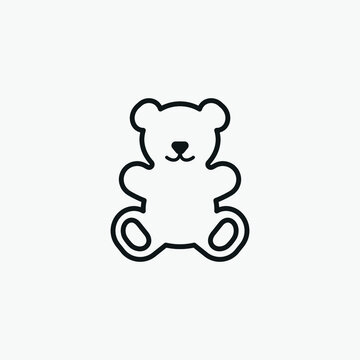 Teddy Bear Toy vector sign icon