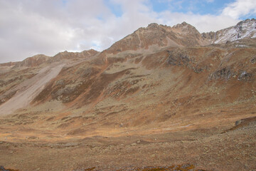 Autumn view of the Fluela Pass near Davos..