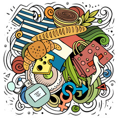 France cartoon vector doodle illustration