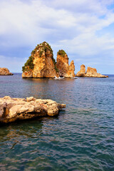 Naklejka premium Faraglioni of Scopello Castellammare del golfo Sicily Italy