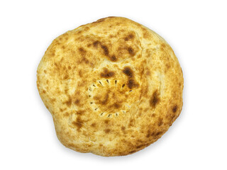 Caucasian lavash - round flatbread made of wheat flour, top view