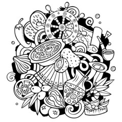 Spain hand drawn cartoon doodle illustration