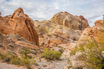 Fototapeta na wymiar Pastel Canyon, the landmark of Valley of Fire State Park in Nevada