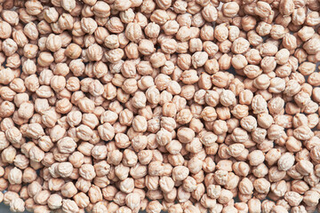 Natural and raw chickpeas. Fresh legumes close up