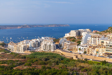 Naklejka premium Coastal landscape of Mellieha, Malta.