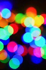 Abstract christmas background, xmas texture from color lights for Christmas tree.
