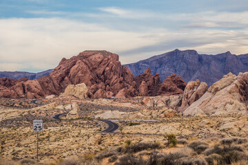 Fototapeta premium Road in the Valley of Fire State Park in Nevada
