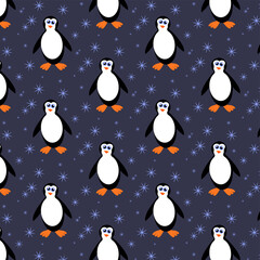 christmas pattern with penguins
