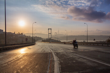 15 July Martyrs Bridge, formerly Bosphorus Bridge, during the pandemic Curfew