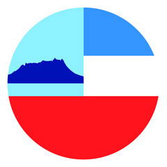 Circle Flag banner of Sabah state and federal territory of Malaysia vector illustration. Emblem of Sabah.