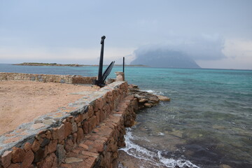 view of the volcano,  sardinia volcano, sea, ship anchor