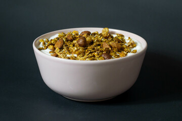 bowl of muesli granola