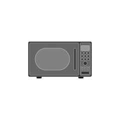 Microwave oven for heating and cooking various types of food on a white background.