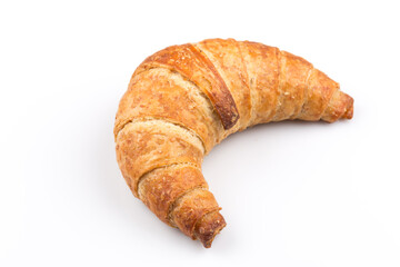 Croissant over white background