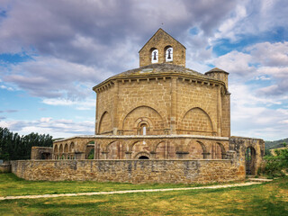 Fototapeta premium Church Saint Mary of Eunate, is a 12th-century romanesque, on the Way of Saint James, Navarre, Spain