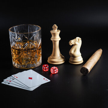 Leisure Lifestyle with gaming, gambling, drinking and smoking