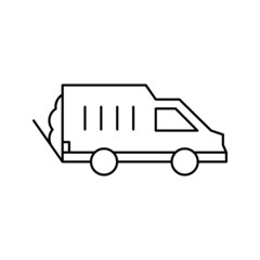 garbage delivery car icon vector