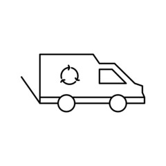garbage delivery car icon vector