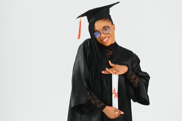 A pretty african american woman graduate