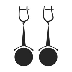 Gold earrings vector icon.Black vector icon isolated on white background gold earrings.
