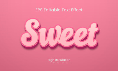  Sweet 3d text effect editable vector file