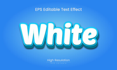 White 3d text effect editable vector file