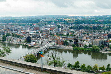 Obraz premium Panoramic view of city Namur, Wallonia, Belgium in summer