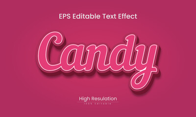 Candy 3d text effect with colorful background 