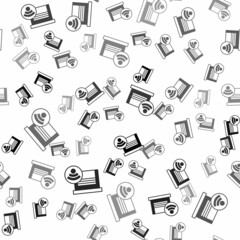 Black Smart garage icon isolated seamless pattern on white background. Vector