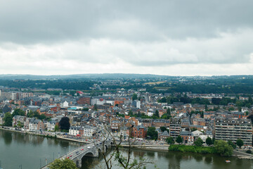 Panoramic view of city Namur, Wallonia, Belgium in summer