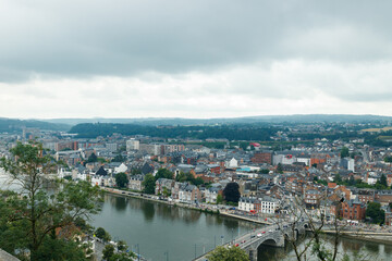 Fototapeta na wymiar Panoramic view of city Namur, Wallonia, Belgium in summer