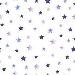 Watercolor pattern with winter stars