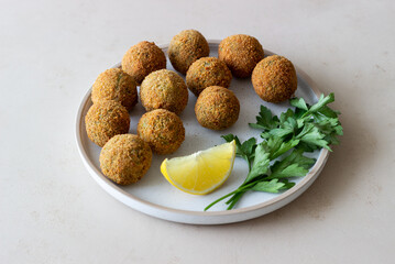 Fresh chickpea falafel. Healthy eating. Vegetarian food.