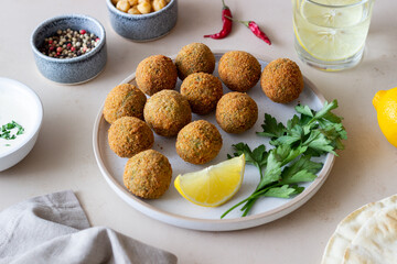 Fresh chickpea falafel. Healthy eating. Vegetarian food.