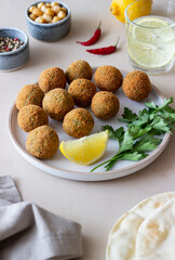 Fresh chickpea falafel. Healthy eating. Vegetarian food.