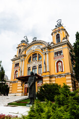 Fototapeta na wymiar Romanian National Opera and the National Theatre in Cluj-Napoca.