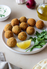 Fresh chickpea falafel. Healthy eating. Vegetarian food.