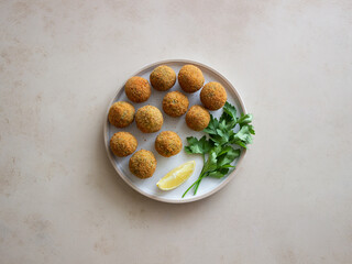 Fresh chickpea falafel. Healthy eating. Vegetarian food.