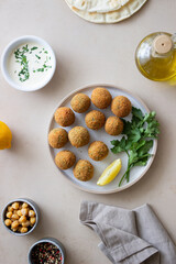 Fresh chickpea falafel. Healthy eating. Vegetarian food.