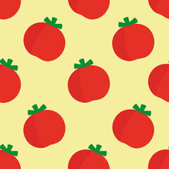 Seamless pattern with tomato. Vegetables vector pattern with texture. Ready for print simple pattern