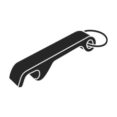 Bottle opener vector black icon. Vector illustration corkscrew on white background. Isolated black illustration icon of bottle opener .
