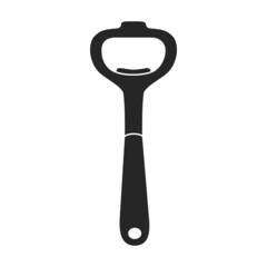 Bottle opener vector black icon. Vector illustration corkscrew on white background. Isolated black illustration icon of bottle opener .