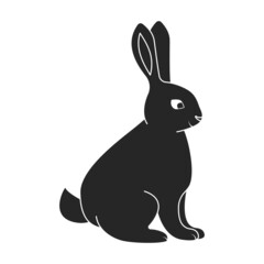 Rabbit vector icon.Black vector icon isolated on white background rabbit.