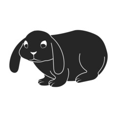 Rabbit vector icon.Black vector icon isolated on white background rabbit.