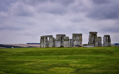 Stonehenge prehistoric monument on Salisbury Plain in Wiltshire, England, United Kingdom, September...